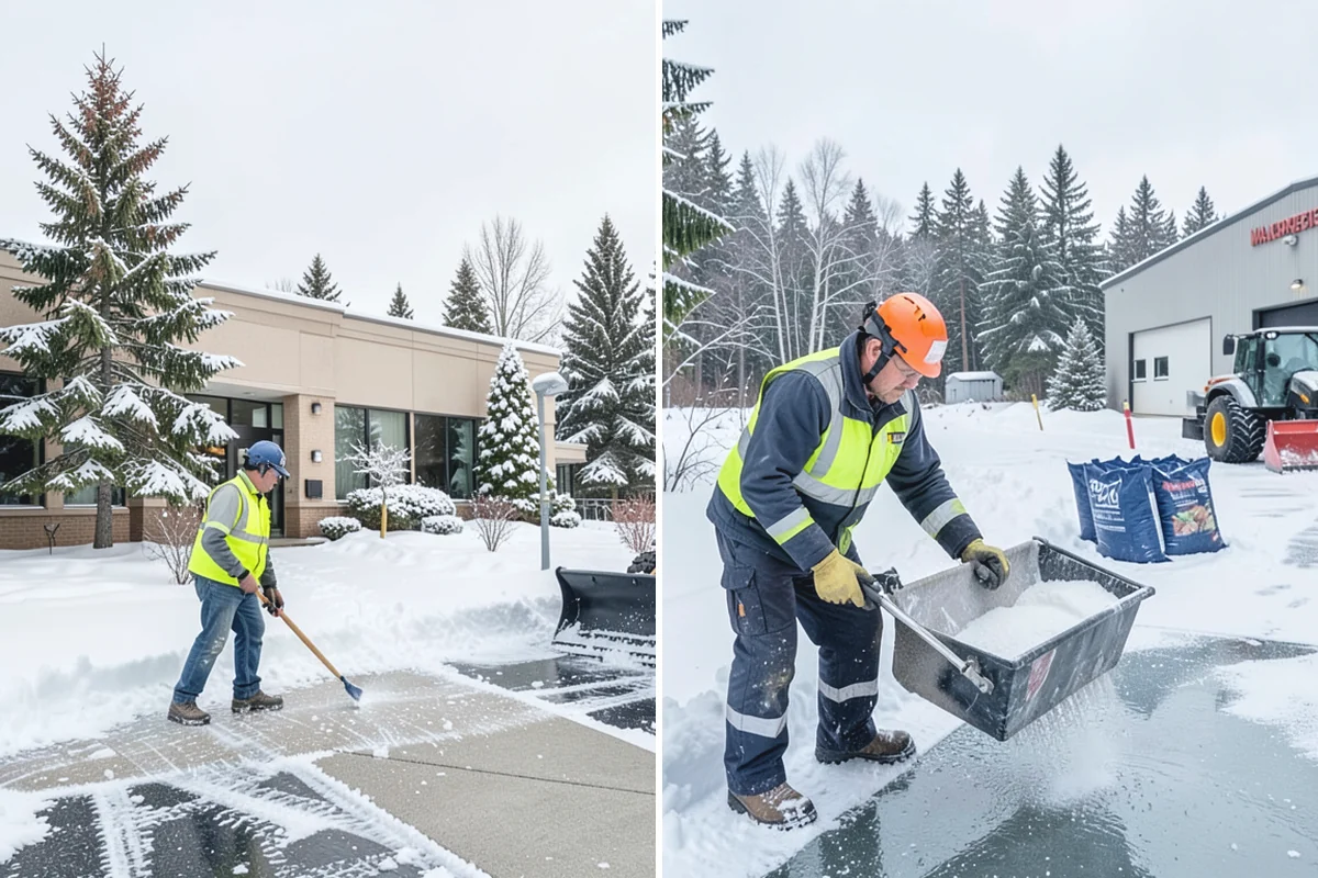 Shopping Center Parking Lot Snow Removal in Bonney Lake, Pierce County, WA - Map tenant storefronts, drive aisles, and crosswalk connections