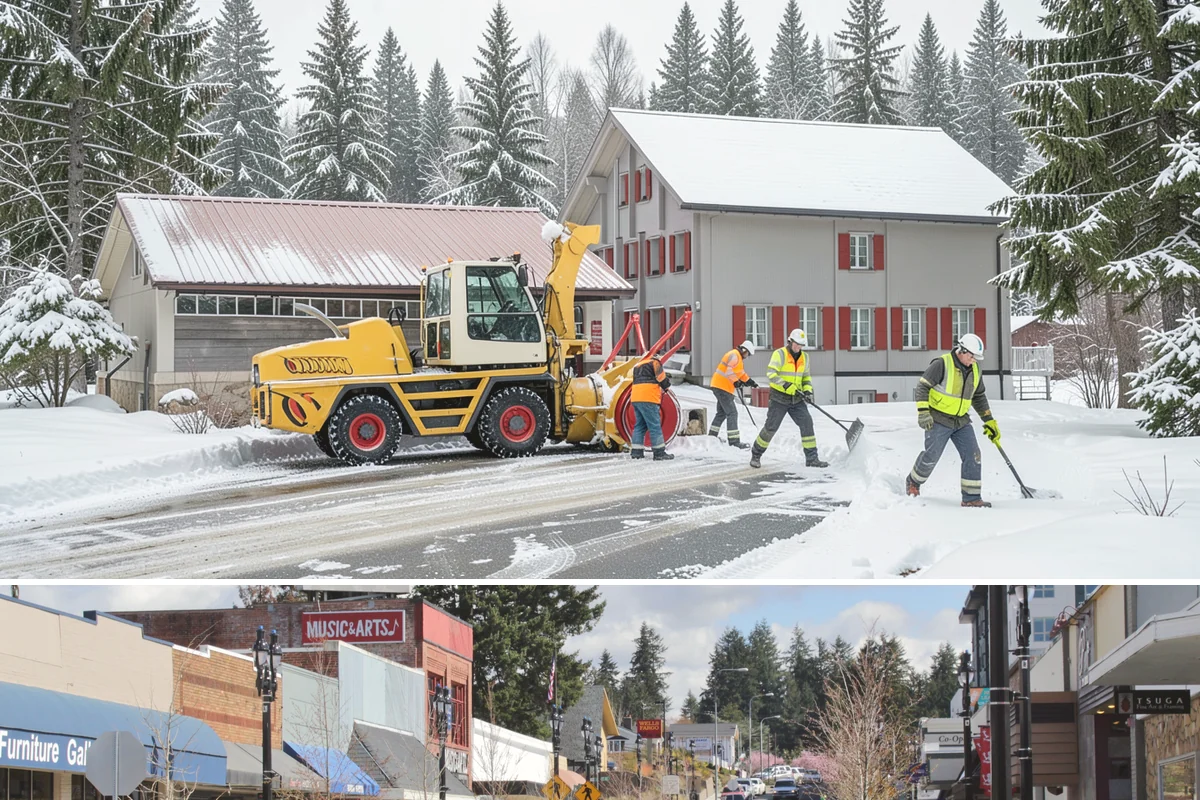 Shopping Center Parking Lot Snow Removal in Bothell, King County, WA - Shopping center lots in Western Washington face the highest snow disruption from late November through February, covering the...