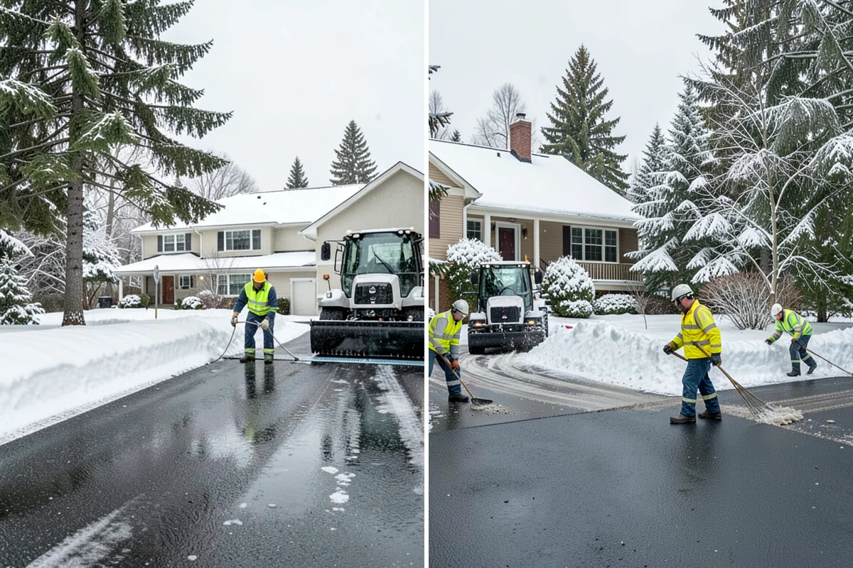 Shopping Center Parking Lot Snow Removal in Clyde Hill, King County, WA - Map tenant storefronts, drive aisles, and crosswalk connections