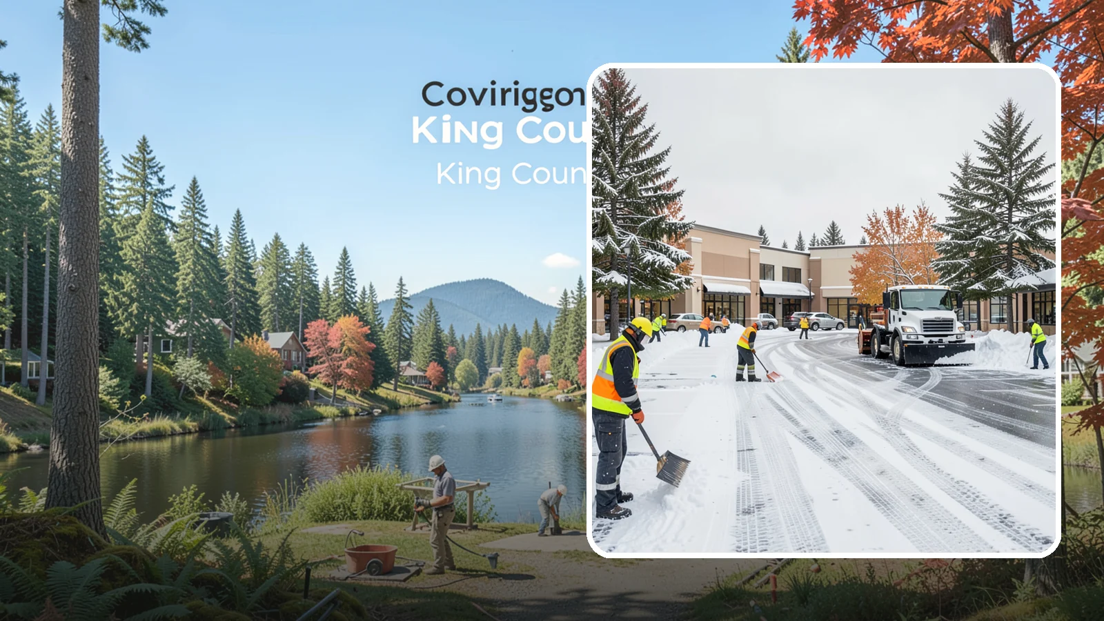 Shopping Center Parking Lot Snow Removal in Covington, King County, WA - We clear large multi-tenant shopping center lots so Western Washington shoppers reach every storefront through winter.