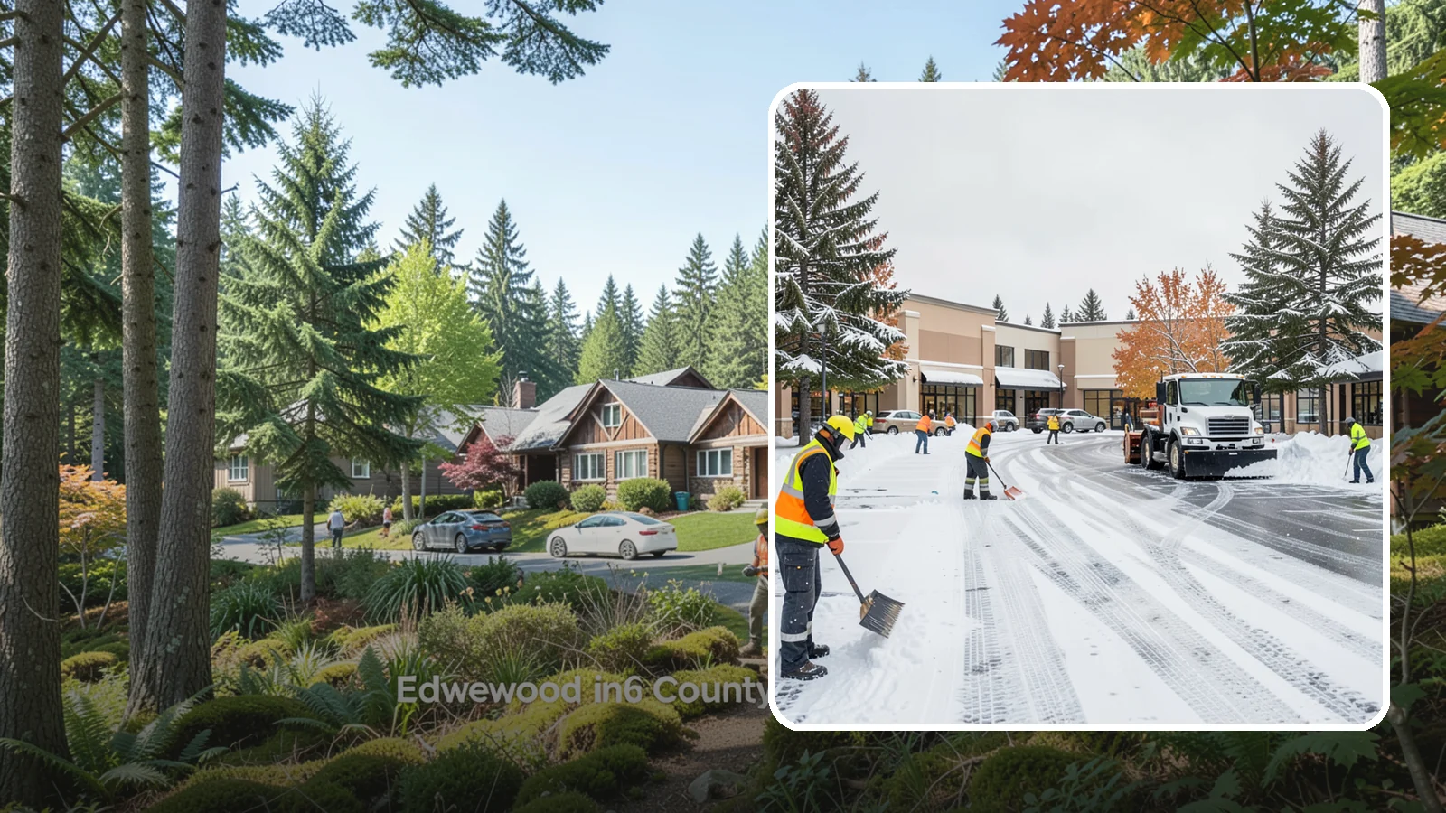 Shopping Center Parking Lot Snow Removal in Edgewood, Pierce County, WA - We clear large multi-tenant shopping center lots so Western Washington shoppers reach every storefront through winter.