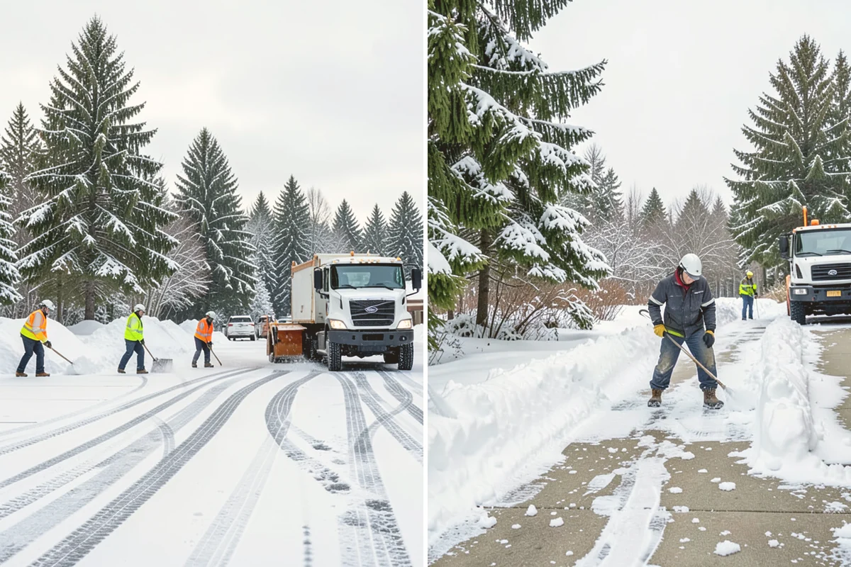 Shopping Center Parking Lot Snow Removal in Edmonds, Snohomish County, WA - Map tenant storefronts, drive aisles, and crosswalk connections