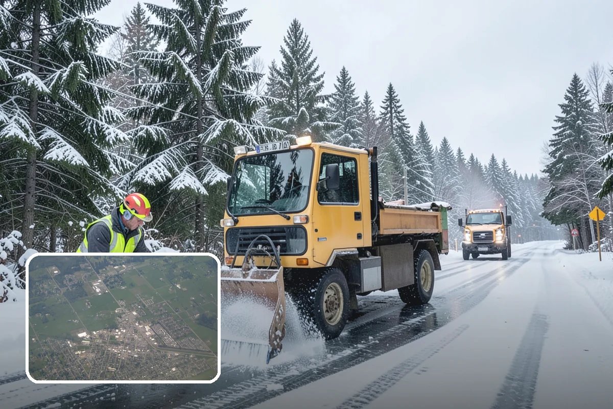 Shopping Center Parking Lot Snow Removal in Enumclaw, King County, WA - Every tenant's storefront stays reachable across the shared lot