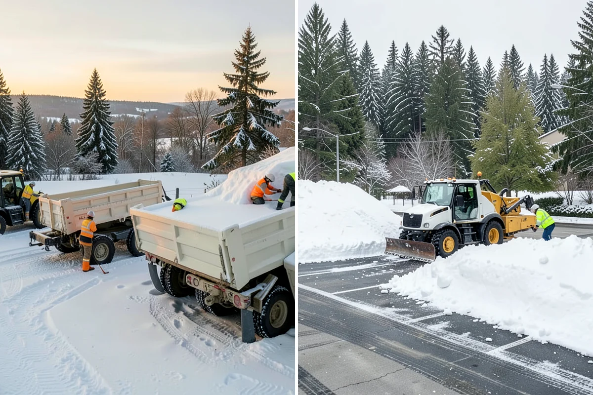 Shopping Center Parking Lot Snow Removal in Enumclaw, King County, WA - Map tenant storefronts, drive aisles, and crosswalk connections