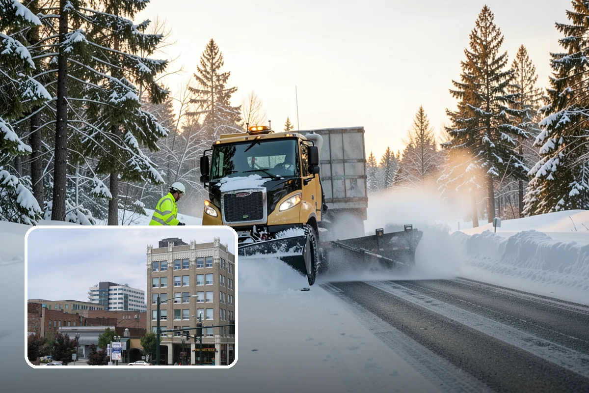 Shopping Center Parking Lot Snow Removal in Everett, Snohomish County, WA - Every tenant's storefront stays reachable across the shared lot