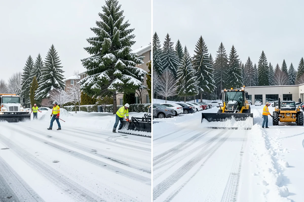 Shopping Center Parking Lot Snow Removal in Everett, Snohomish County, WA - Map tenant storefronts, drive aisles, and crosswalk connections