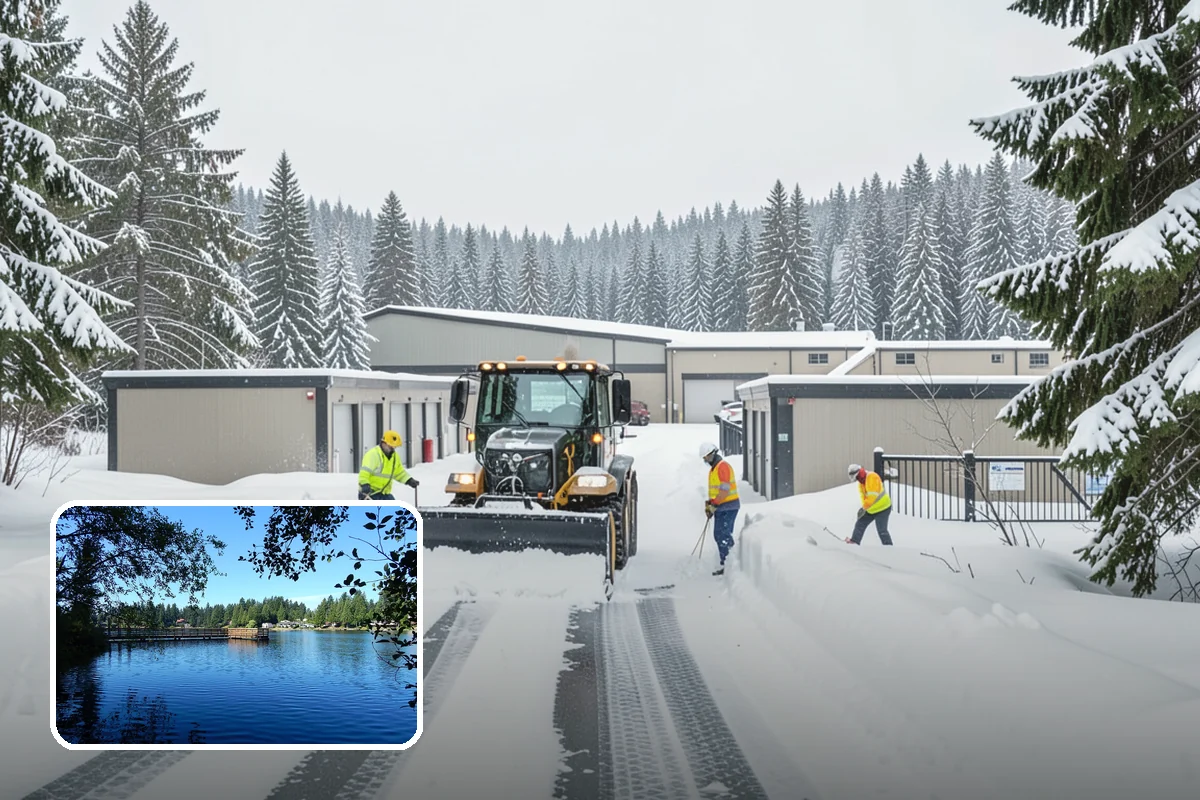 Shopping Center Parking Lot Snow Removal in Federal Way, King County, WA - Every tenant's storefront stays reachable across the shared lot