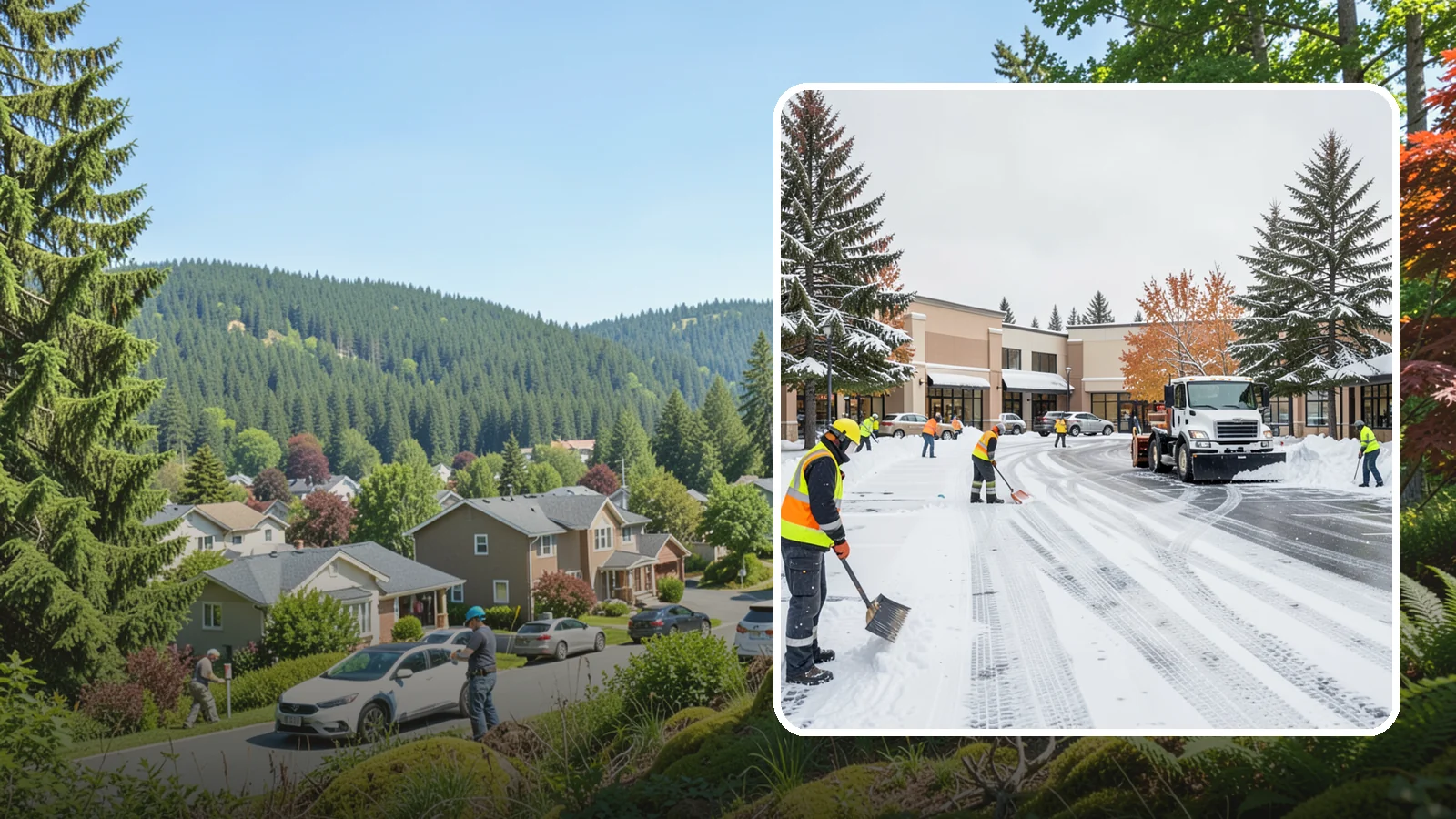 Shopping Center Parking Lot Snow Removal in Index, Snohomish County, WA - We clear large multi-tenant shopping center lots so Western Washington shoppers reach every storefront through winter.