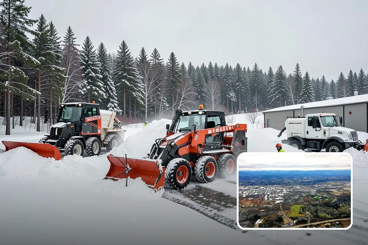 Shopping Center Parking Lot Snow Removal in Kent, King County, WA - Every tenant's storefront stays reachable across the shared lot
