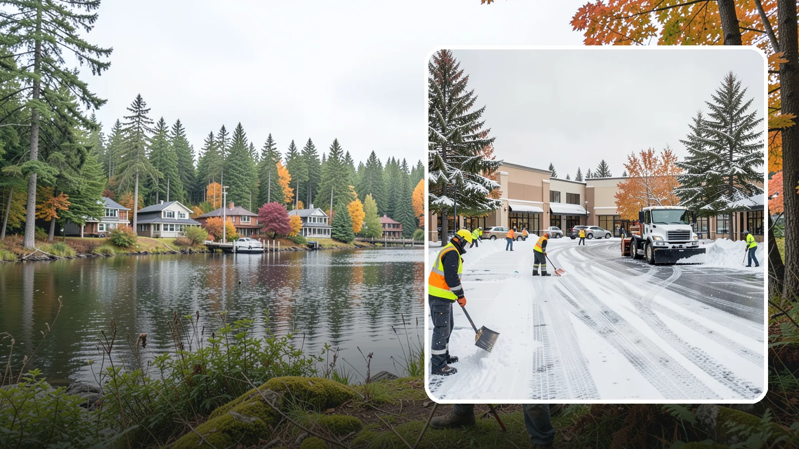 Shopping Center Parking Lot Snow Removal in La Conner, Skagit County, WA - We clear large multi-tenant shopping center lots so Western Washington shoppers reach every storefront through winter.