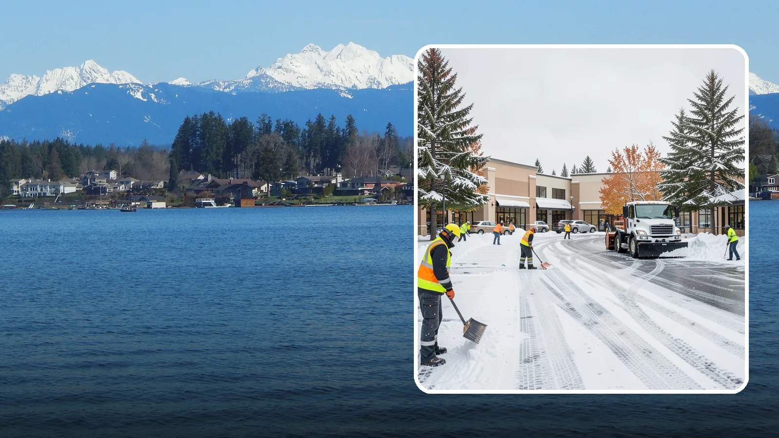 Shopping Center Parking Lot Snow Removal in Lake Stevens, Snohomish County, WA - We clear large multi-tenant shopping center lots so Western Washington shoppers reach every storefront through winter.