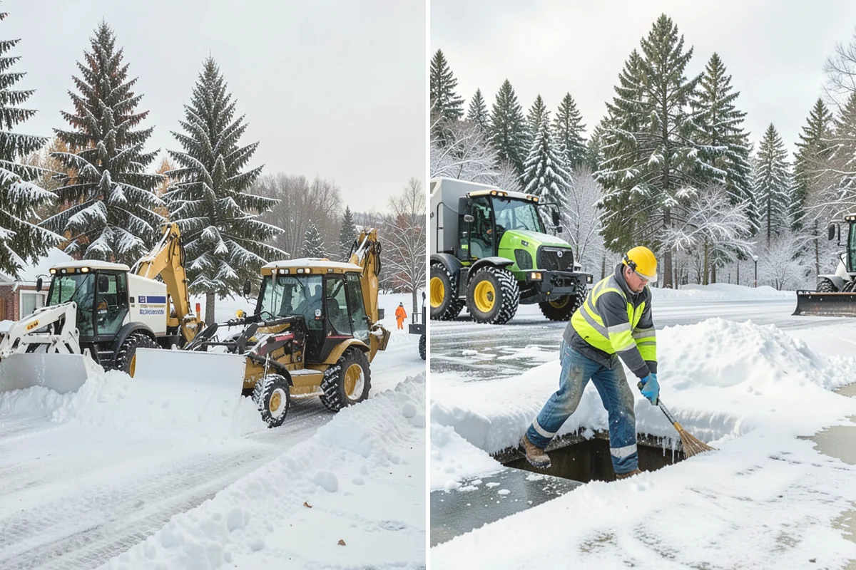 Shopping Center Parking Lot Snow Removal in Lake Stevens, Snohomish County, WA - Map tenant storefronts, drive aisles, and crosswalk connections