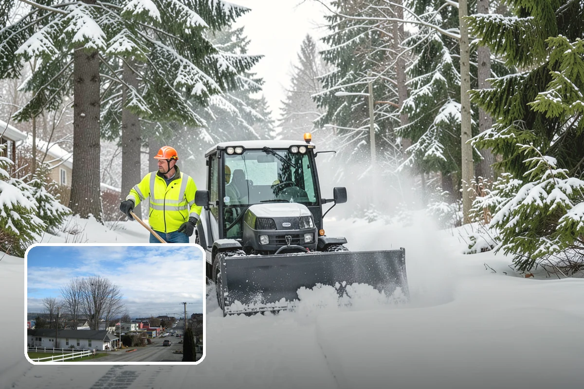 Shopping Center Parking Lot Snow Removal in Langley, Island County, WA - Every tenant's storefront stays reachable across the shared lot