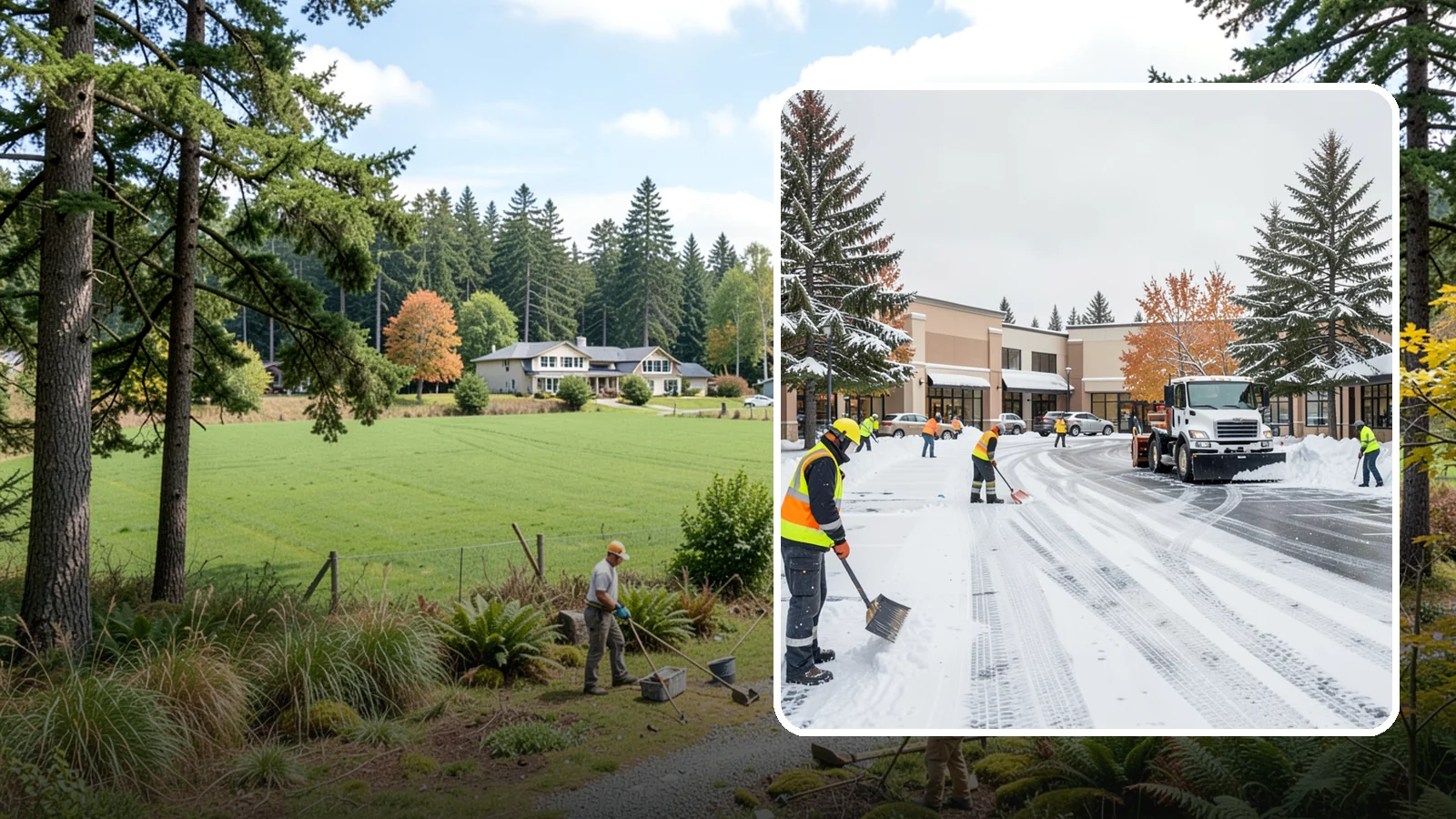 Shopping Center Parking Lot Snow Removal in Lyman, Skagit County, WA - We clear large multi-tenant shopping center lots so Western Washington shoppers reach every storefront through winter.