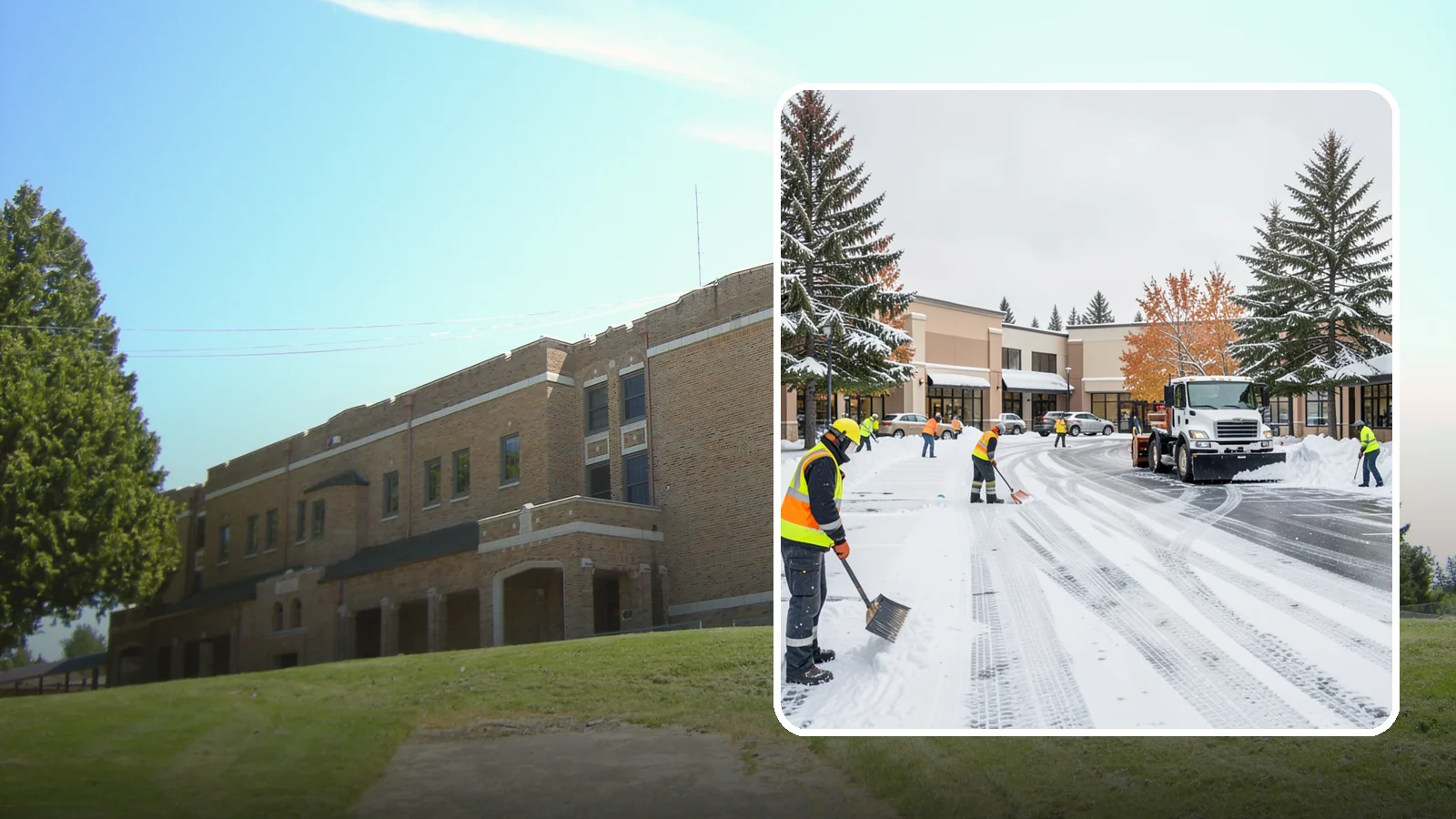 Shopping Center Parking Lot Snow Removal in Maple Valley, King County, WA - We clear large multi-tenant shopping center lots so Western Washington shoppers reach every storefront through winter.