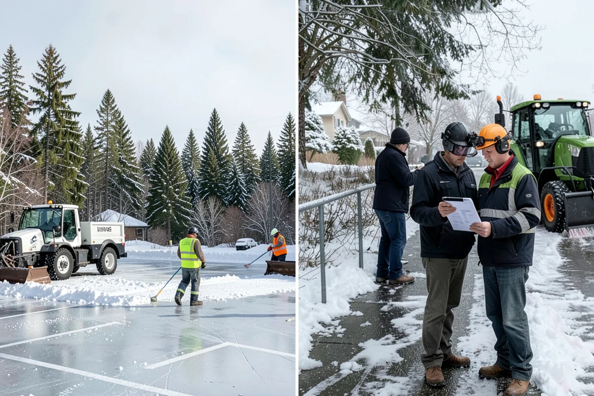 Shopping Center Parking Lot Snow Removal in Maple Valley, King County, WA - Map tenant storefronts, drive aisles, and crosswalk connections
