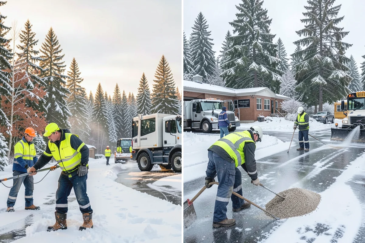 Shopping Center Parking Lot Snow Removal in Marysville, Snohomish County, WA - Map tenant storefronts, drive aisles, and crosswalk connections