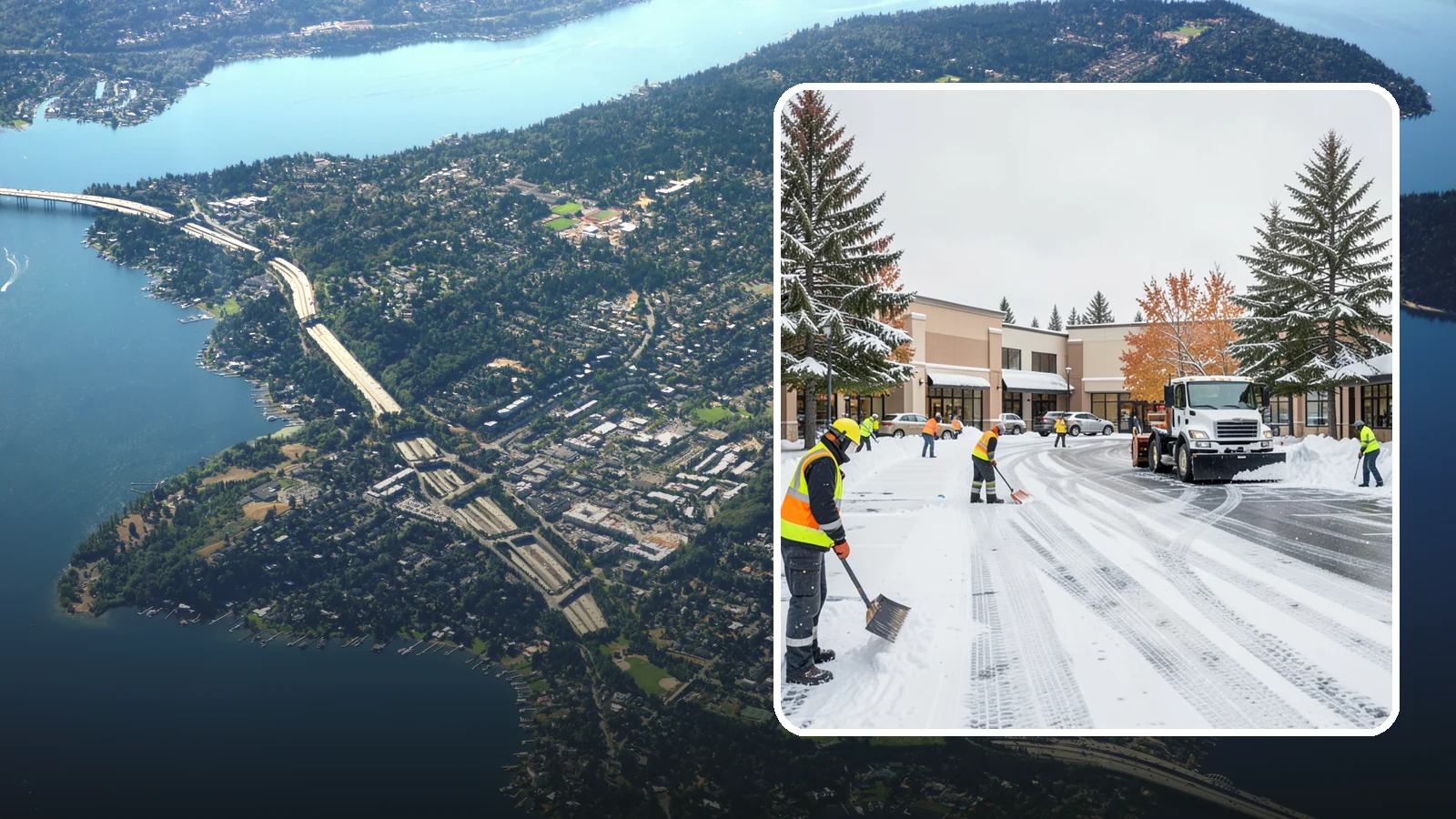 Shopping Center Parking Lot Snow Removal in Mercer Island, King County, WA - We clear large multi-tenant shopping center lots so Western Washington shoppers reach every storefront through winter.