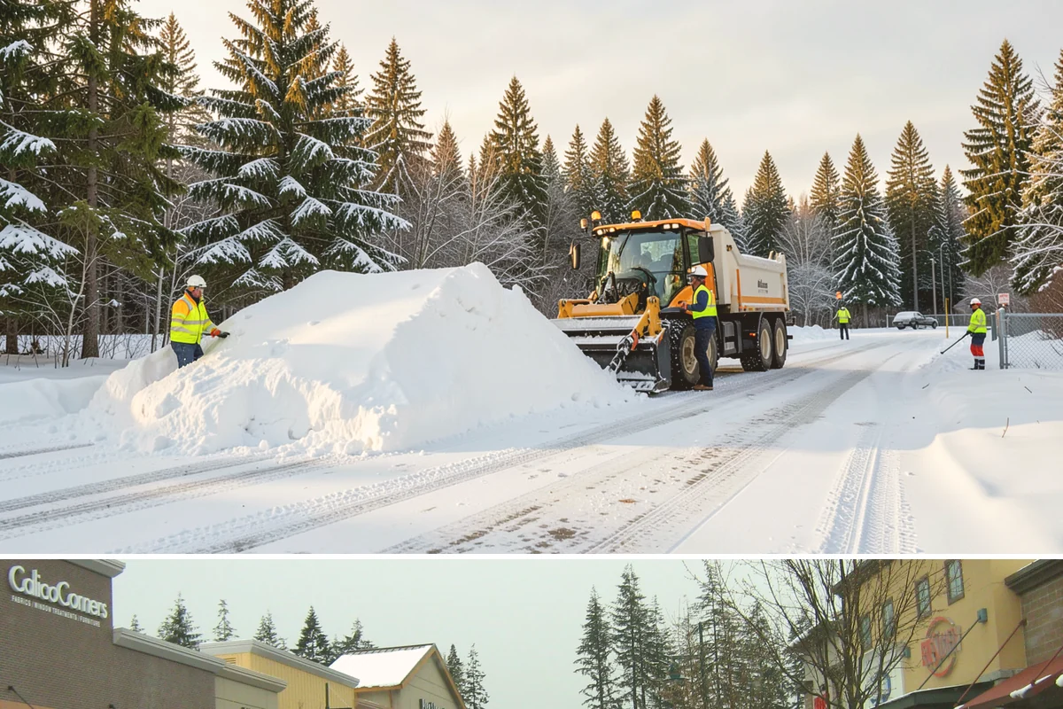 Shopping Center Parking Lot Snow Removal in Mill Creek, Snohomish County, WA - Shopping center lots in Western Washington face the highest snow disruption from late November through February, covering the...
