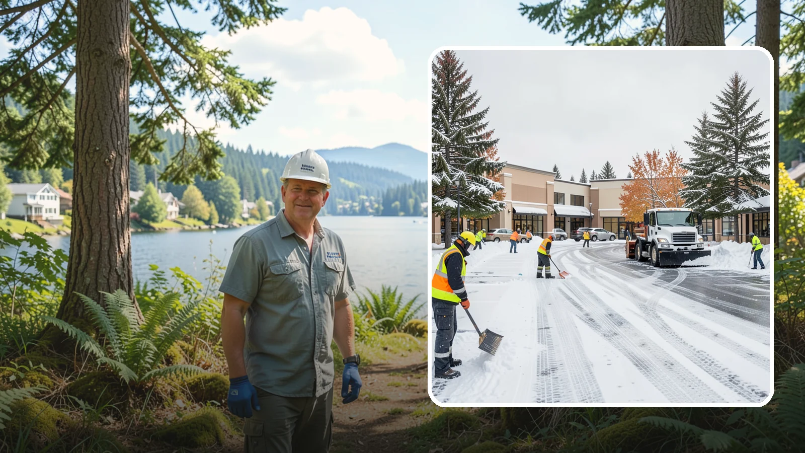 Shopping Center Parking Lot Snow Removal in Milton, King County, WA - We clear large multi-tenant shopping center lots so Western Washington shoppers reach every storefront through winter.