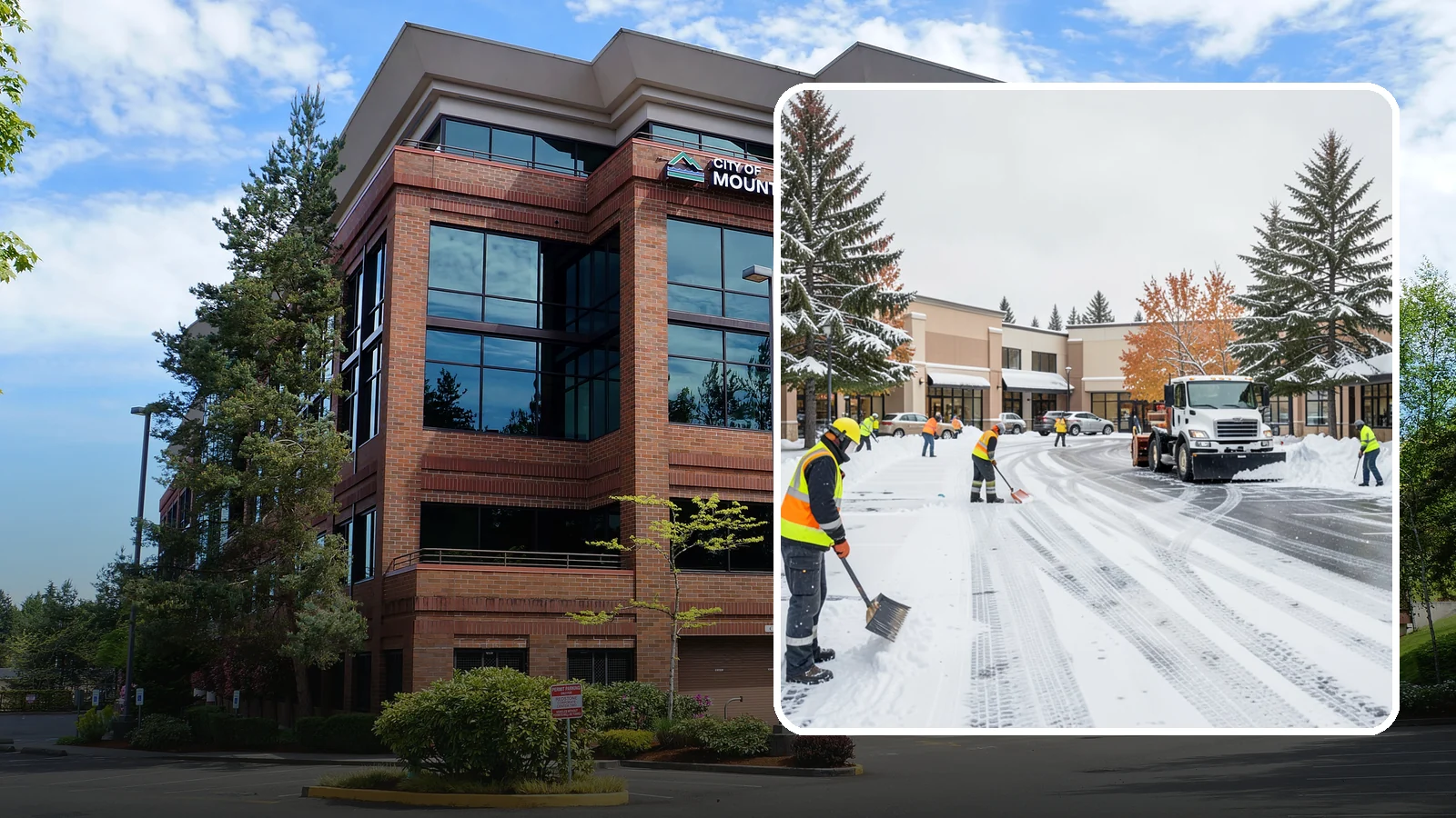 Shopping Center Parking Lot Snow Removal in Mountlake Terrace, Snohomish County, WA - We clear large multi-tenant shopping center lots so Western Washington shoppers reach every storefront through winter.