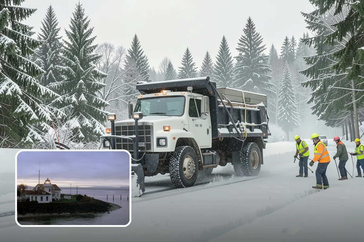 Shopping Center Parking Lot Snow Removal in Mukilteo, Snohomish County, WA - Every tenant's storefront stays reachable across the shared lot