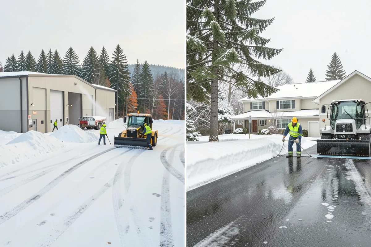 Shopping Center Parking Lot Snow Removal in Mukilteo, Snohomish County, WA - Map tenant storefronts, drive aisles, and crosswalk connections