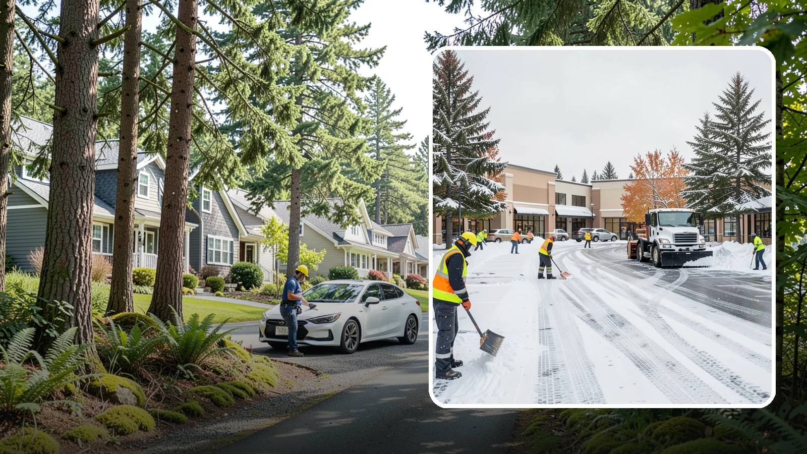 Shopping Center Parking Lot Snow Removal in Normandy Park, King County, WA - We clear large multi-tenant shopping center lots so Western Washington shoppers reach every storefront through winter.