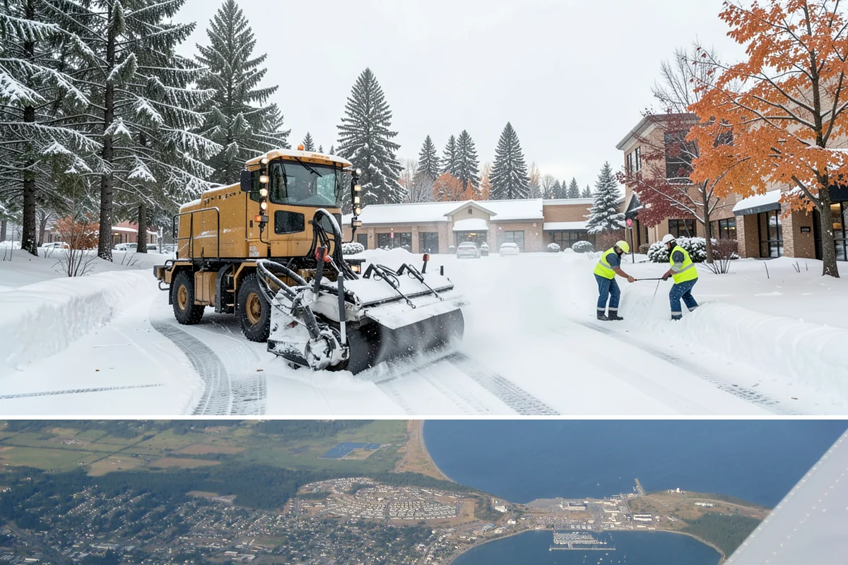 Shopping Center Parking Lot Snow Removal in Oak Harbor, Island County, WA - Shopping center lots in Western Washington face the highest snow disruption from late November through February, covering the...