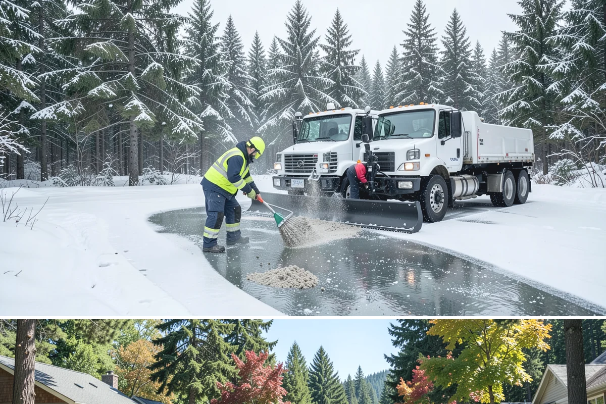 Shopping Center Parking Lot Snow Removal in Orting, Pierce County, WA - Shopping center lots in Western Washington face the highest snow disruption from late November through February, covering the...