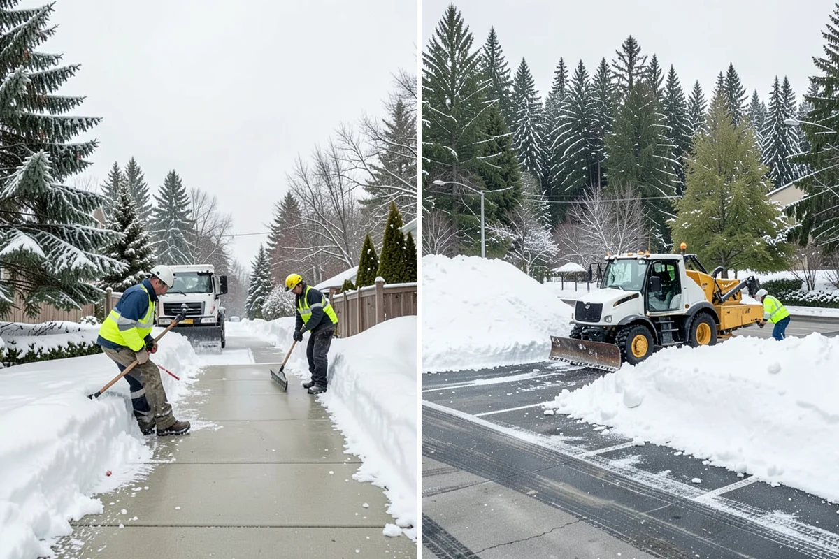 Shopping Center Parking Lot Snow Removal in Sedro-Woolley, Skagit County, WA - Map tenant storefronts, drive aisles, and crosswalk connections