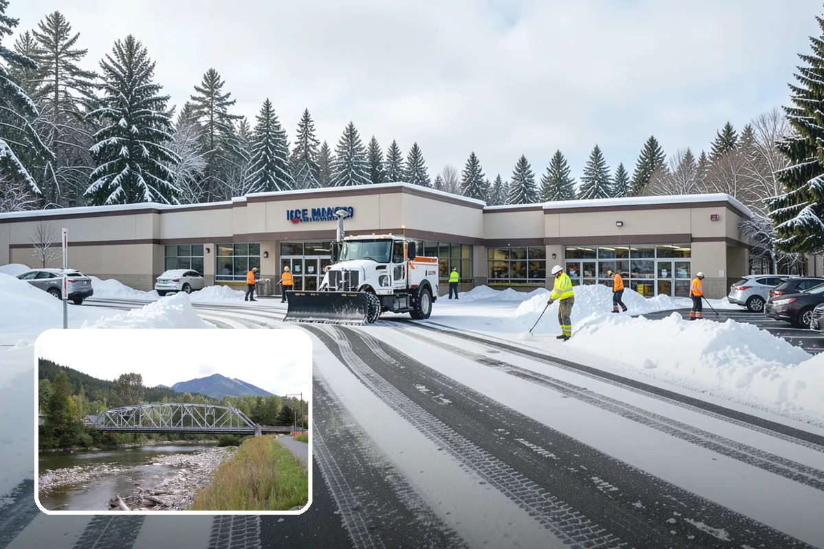 Shopping Center Parking Lot Snow Removal in Skykomish, King County, WA - Every tenant's storefront stays reachable across the shared lot