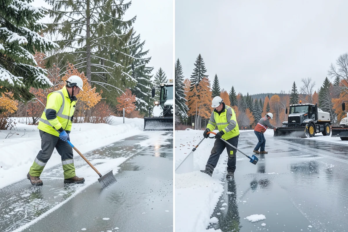 Shopping Center Parking Lot Snow Removal in Skykomish, King County, WA - Map tenant storefronts, drive aisles, and crosswalk connections