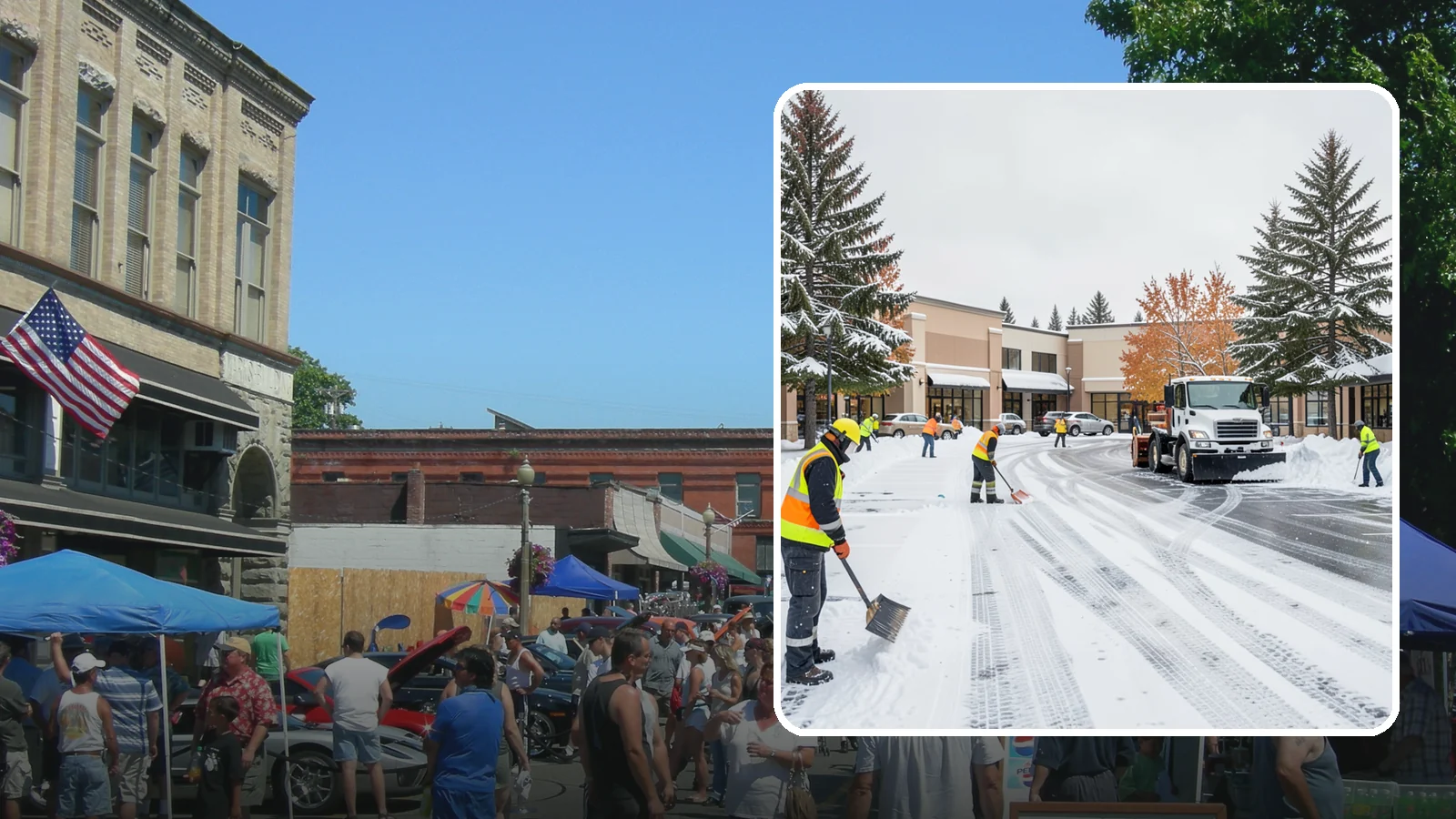 Shopping Center Parking Lot Snow Removal in Snohomish, Snohomish County, WA - We clear large multi-tenant shopping center lots so Western Washington shoppers reach every storefront through winter.