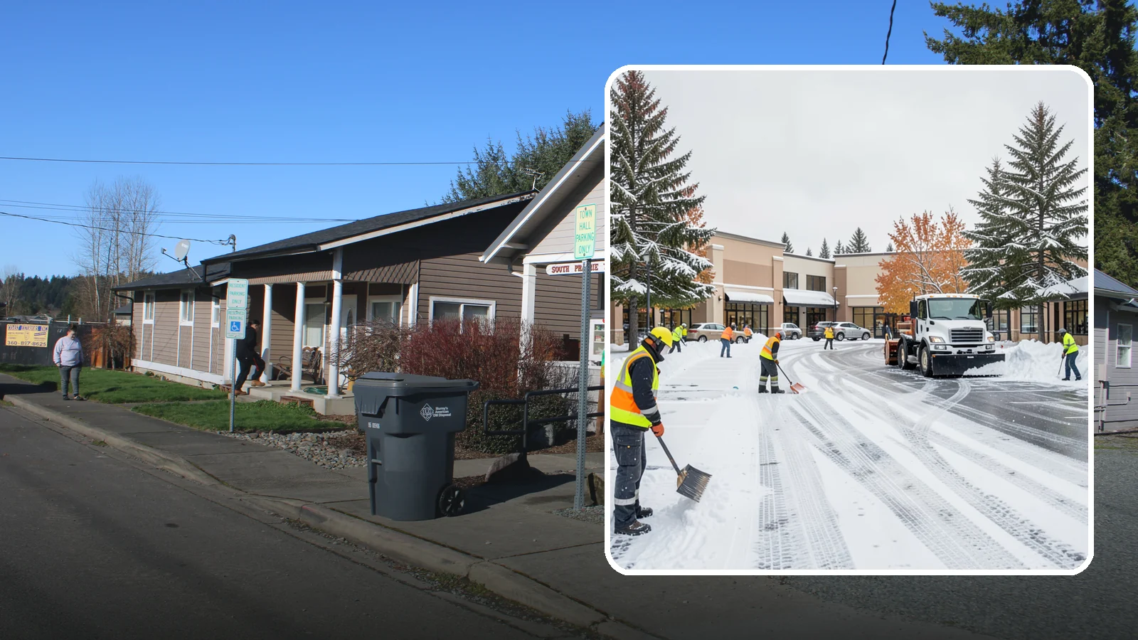 Shopping Center Parking Lot Snow Removal in South Prairie, Pierce County, WA - We clear large multi-tenant shopping center lots so Western Washington shoppers reach every storefront through winter.