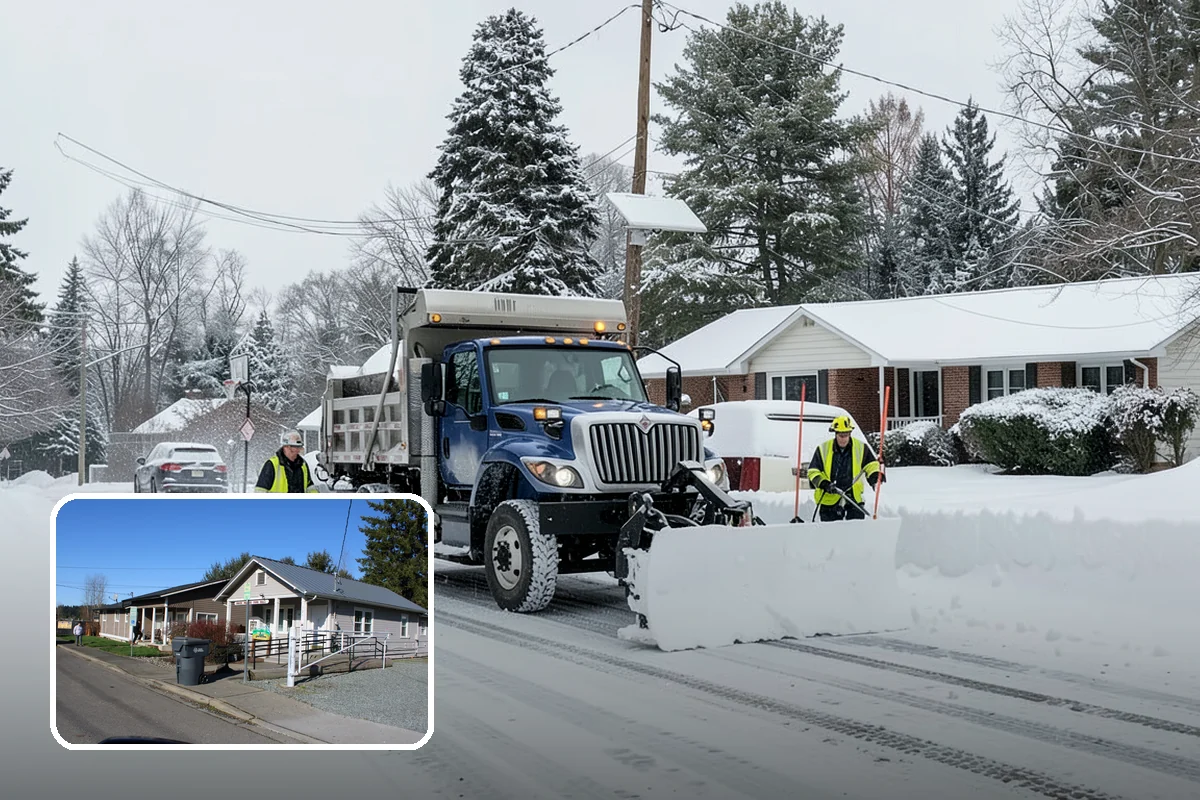 Shopping Center Parking Lot Snow Removal in South Prairie, Pierce County, WA - Every tenant's storefront stays reachable across the shared lot