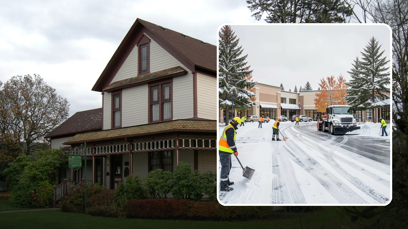 Shopping Center Parking Lot Snow Removal in Sumner, Pierce County, WA - We clear large multi-tenant shopping center lots so Western Washington shoppers reach every storefront through winter.