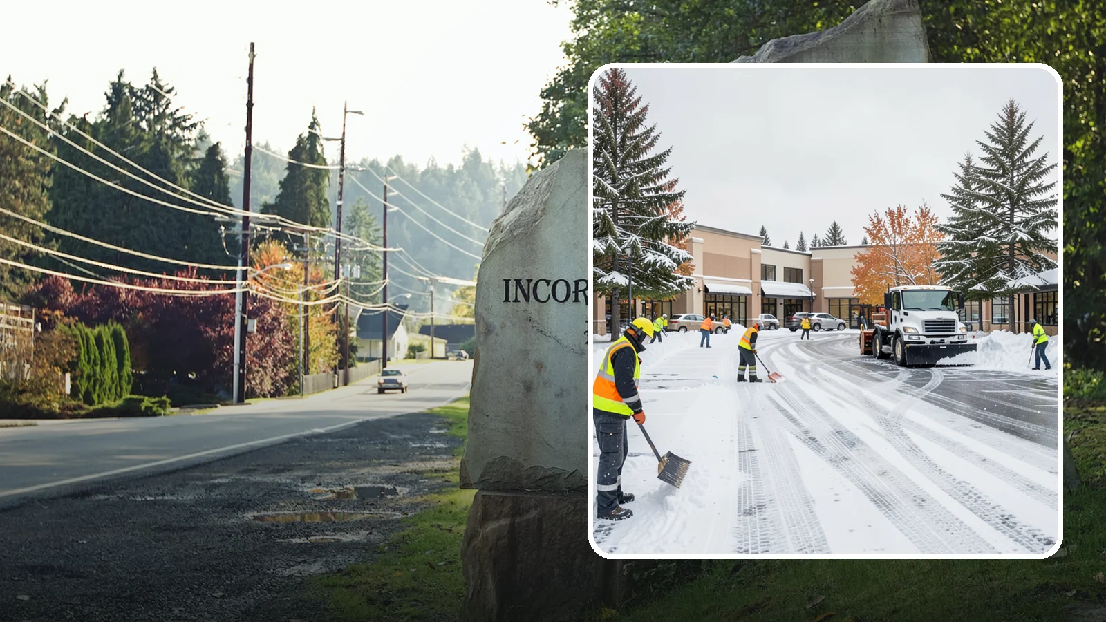 Shopping Center Parking Lot Snow Removal in Wilkeson, Pierce County, WA - We clear large multi-tenant shopping center lots so Western Washington shoppers reach every storefront through winter.