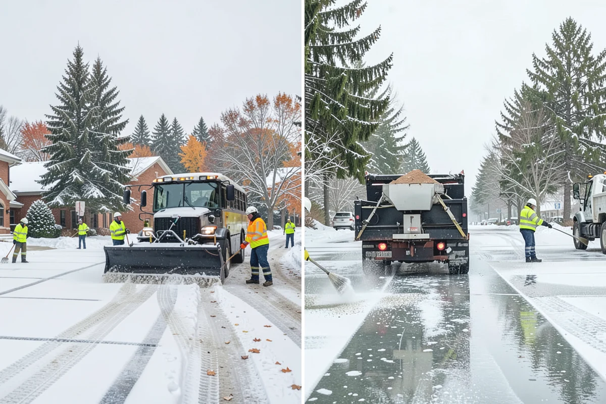 Shopping Center Parking Lot Snow Removal in Wilkeson, Pierce County, WA - Map tenant storefronts, drive aisles, and crosswalk connections