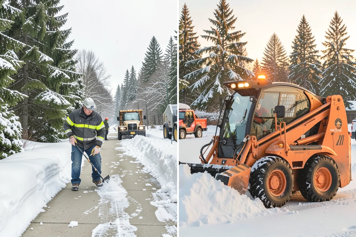 Shopping Center Parking Lot Snow Removal in Yarrow Point, King County, WA - Map tenant storefronts, drive aisles, and crosswalk connections
