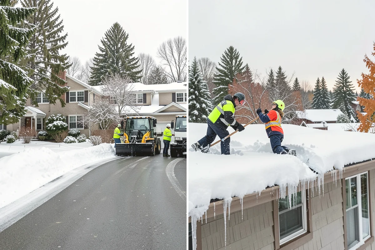 Shopping Center Sidewalk Clearing in Anacortes, Skagit County, WA - Clear the full storefront corridor to walkable width