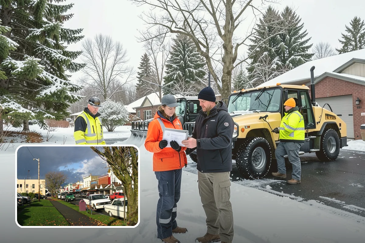 Shopping Center Sidewalk Clearing in Arlington, Snohomish County, WA - Full storefront corridor cleared for every tenant equally