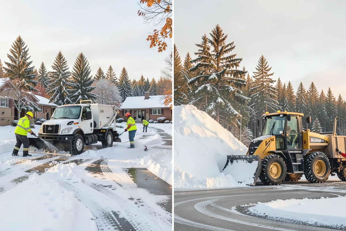 Shopping Center Sidewalk Clearing in Auburn, King County, WA - Clear the full storefront corridor to walkable width