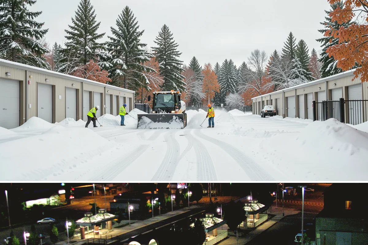 Shopping Center Sidewalk Clearing in Auburn, King County, WA - Shopping center demand peaks from late November through February, when holiday foot traffic and daytime thaw-refreeze rebuild...