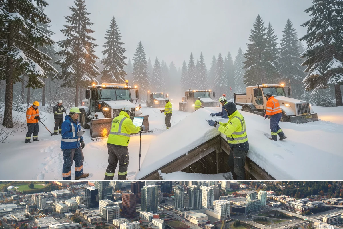 Shopping Center Sidewalk Clearing in Bellevue, King County, WA - Shopping center demand peaks from late November through February, when holiday foot traffic and daytime thaw-refreeze rebuild...