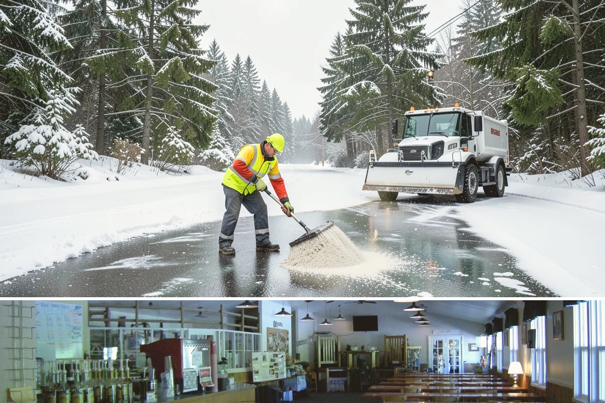 Shopping Center Sidewalk Clearing in Black Diamond, King County, WA - Shopping center demand peaks from late November through February, when holiday foot traffic and daytime thaw-refreeze rebuild...