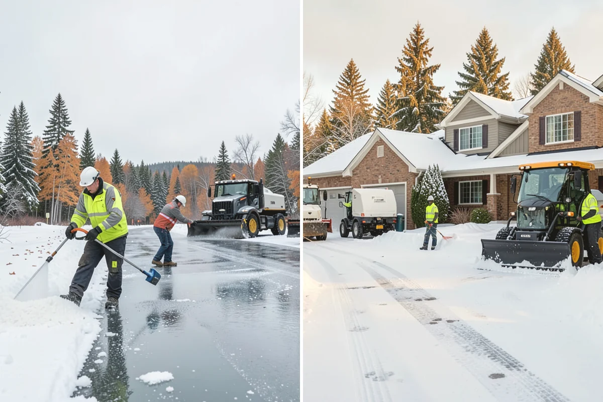 Shopping Center Sidewalk Clearing in Burien, King County, WA - Clear the full storefront corridor to walkable width