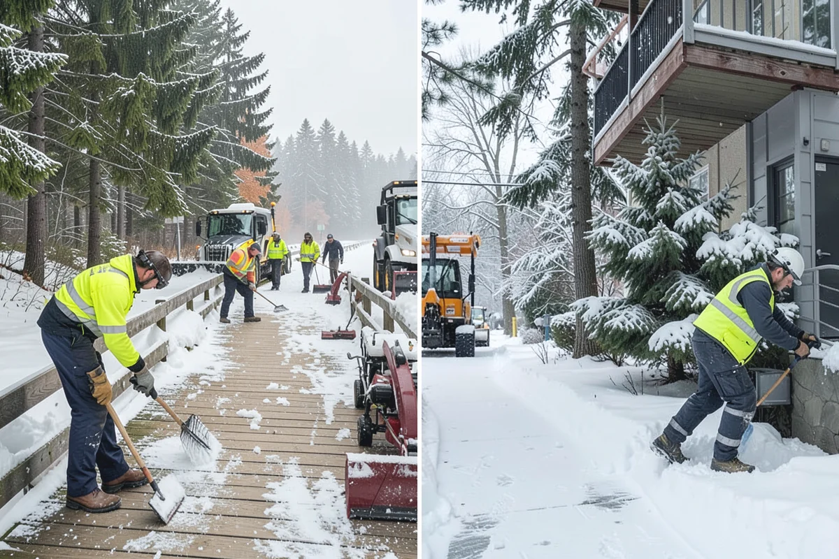 Shopping Center Sidewalk Clearing in Coupeville, Island County, WA - Clear the full storefront corridor to walkable width