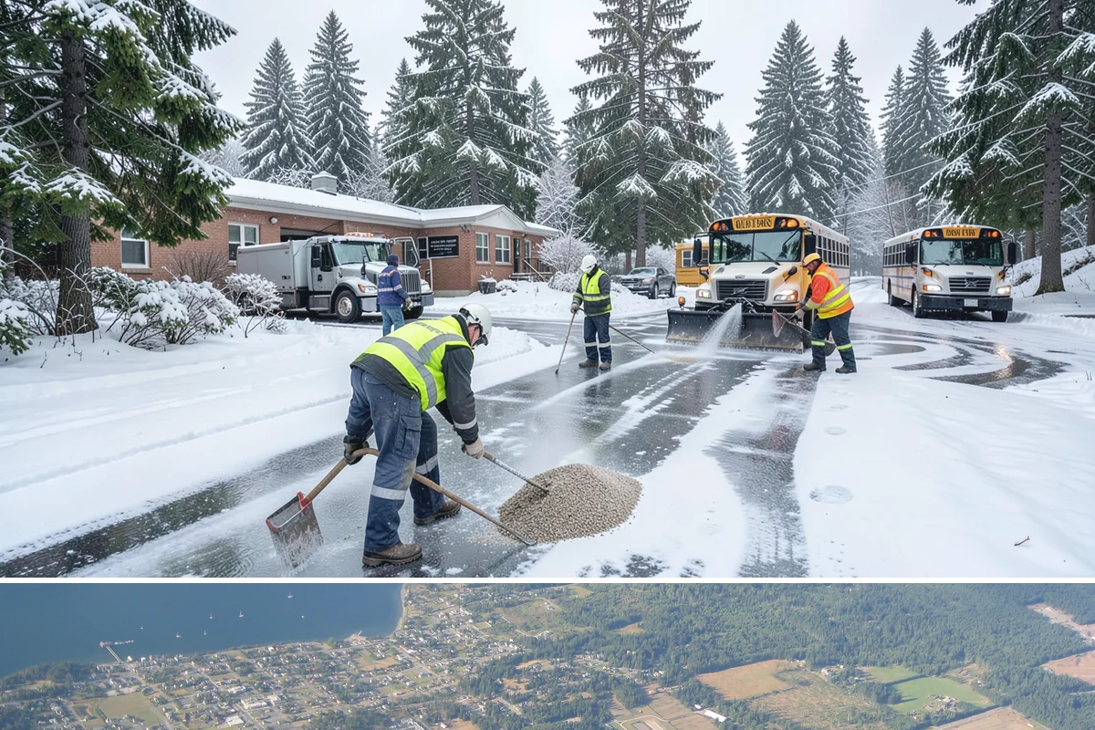 Shopping Center Sidewalk Clearing in Coupeville, Island County, WA - Shopping center demand peaks from late November through February, when holiday foot traffic and daytime thaw-refreeze rebuild...