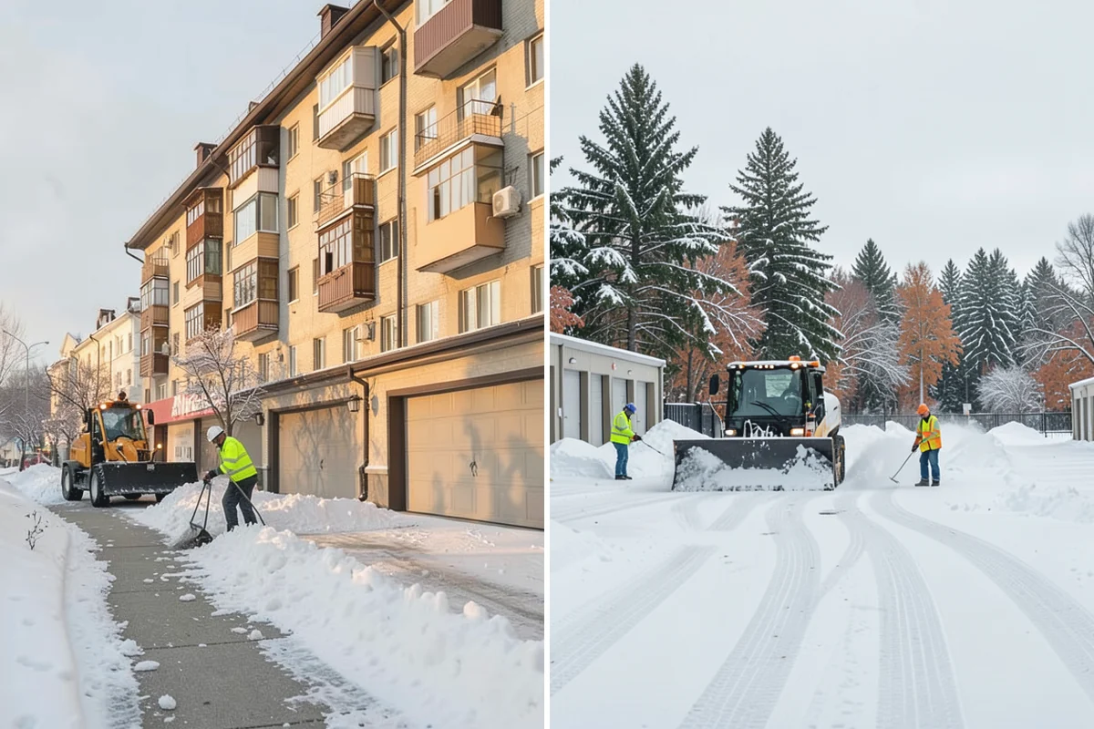 Shopping Center Sidewalk Clearing in Darrington, Snohomish County, WA - Clear the full storefront corridor to walkable width